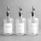Clear Glass Oil & Vinegar Set of 3