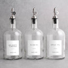 Clear Glass Tall Neck Oil & Vinegar Set of 3