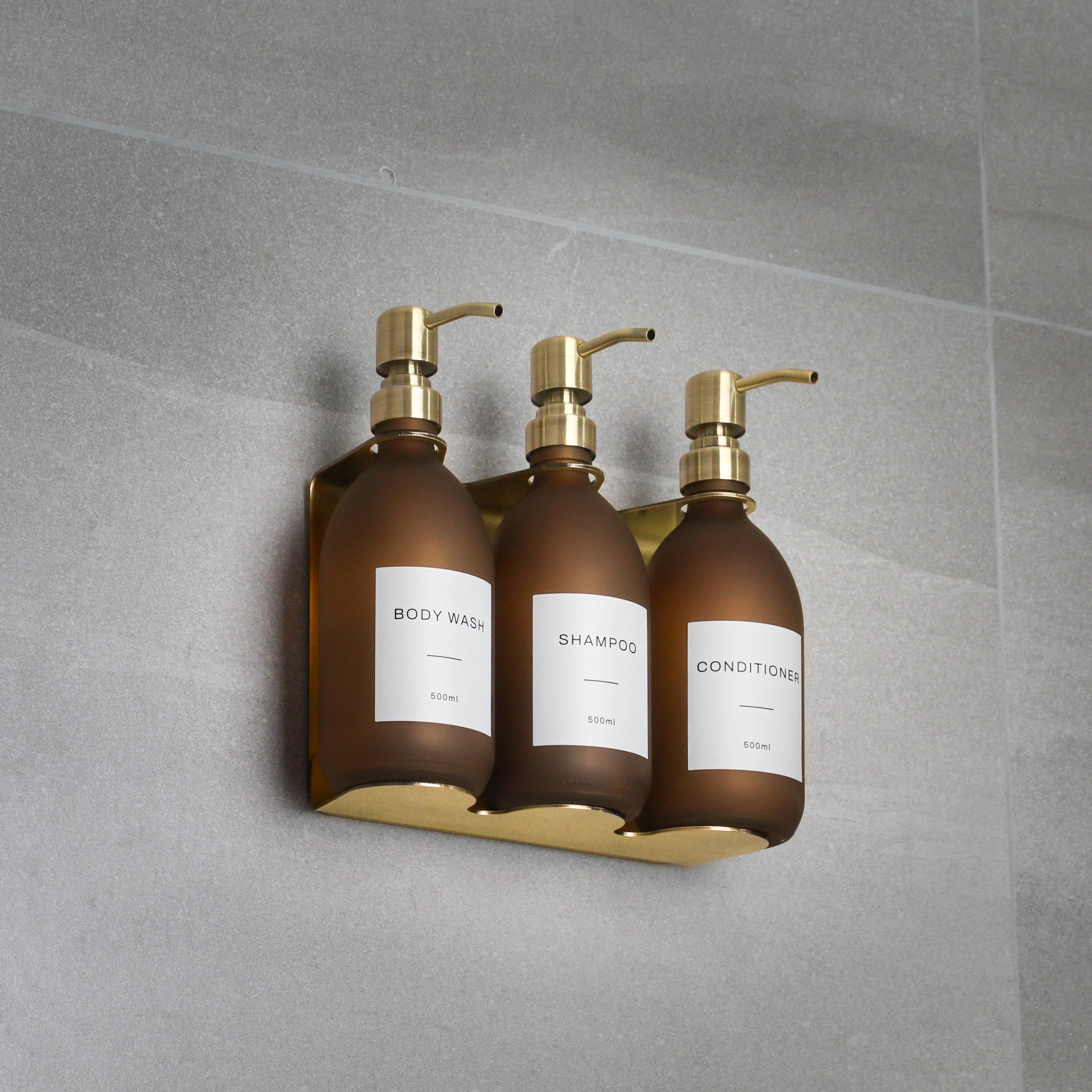 Gold Wall-Mounted Bathroom Dispenser Bundle