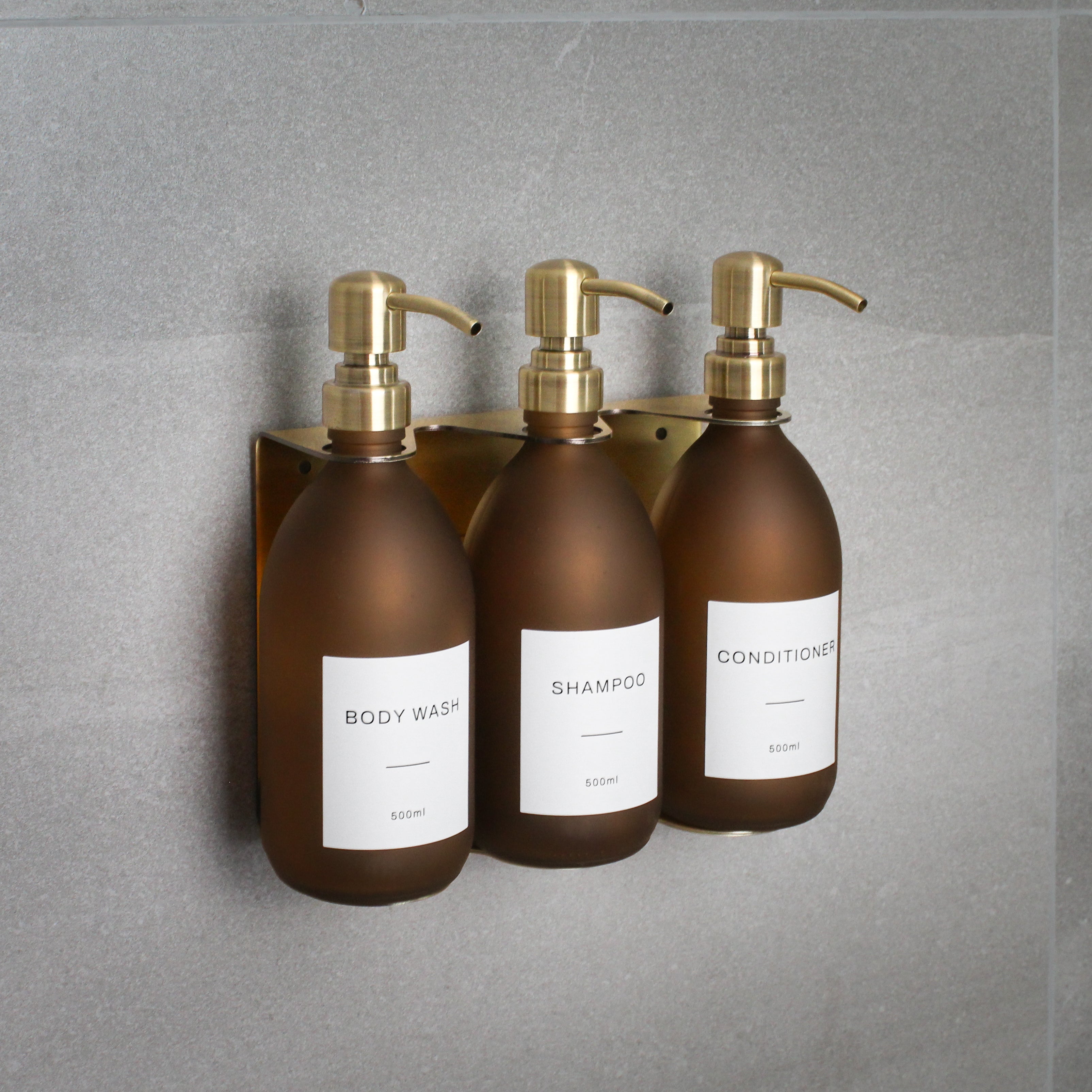 Gold Wall-Mounted Bathroom Dispenser Bundle