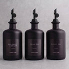 Matte Black Glass Oil & Vinegar Set of 3