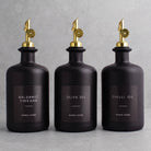 Matte Black Glass Oil & Vinegar Set of 3