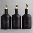 Matte Black Glass Tall Neck Oil & Vinegar Set of 3