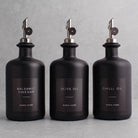 Matte Black Glass Oil & Vinegar Set of 3