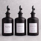 Matte Black Glass Oil & Vinegar Set of 3