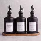 Matte Black Glass Oil & Vinegar Set of 3
