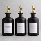 Matte Black Glass Oil & Vinegar Set of 3