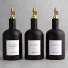 Matte Black Glass Tall Neck Oil & Vinegar Set of 3