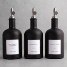 Matte Black Glass Tall Neck Oil & Vinegar Set of 3