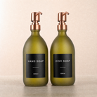 Hand Soap & Dish Soap Frosted Green Glass Set, rose gold pumps