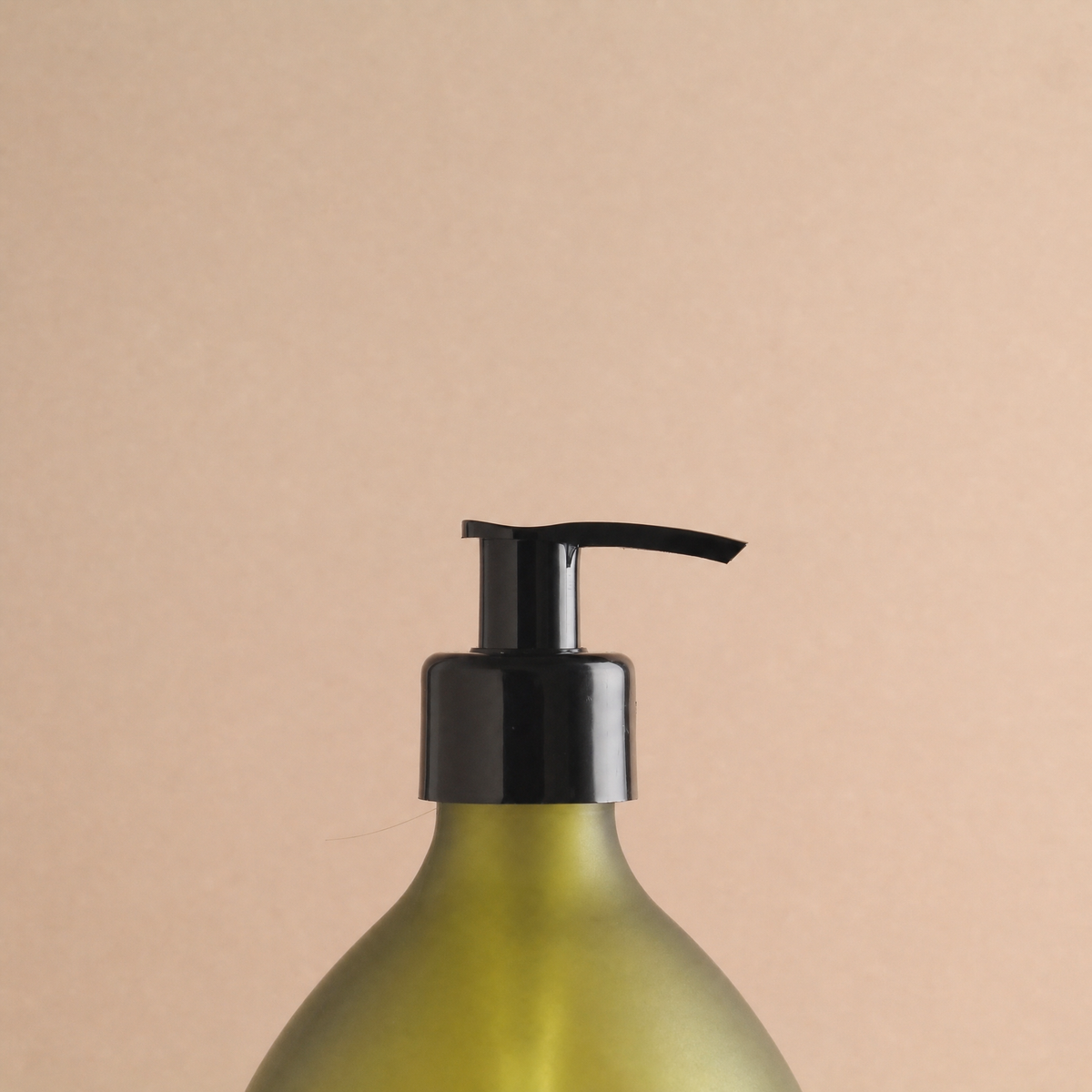 White Tray & Frosted Green Glass Hand Soap & Dish Soap Set, black plastic pump