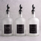 Frosted White Glass Tall Neck Oil & Vinegar Set of 3