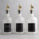 Frosted White Glass Tall Neck Oil & Vinegar Set of 3