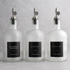 Frosted White Glass Tall Neck Oil & Vinegar Set of 3