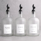 Frosted White Glass Tall Neck Oil & Vinegar Set of 3