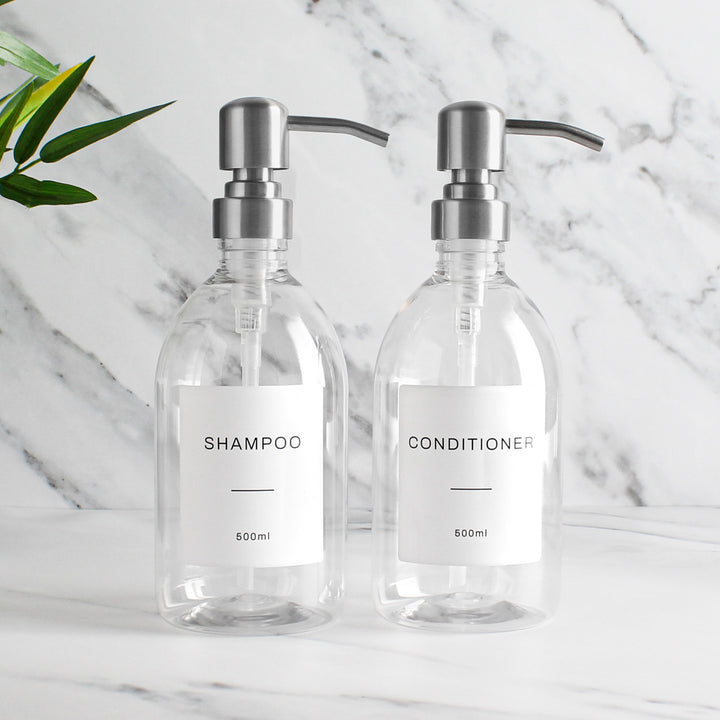 Shampoo & Conditioner Clear Plastic Set