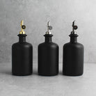 Matte Black Glass Oil Bottle With Label - Namie Home