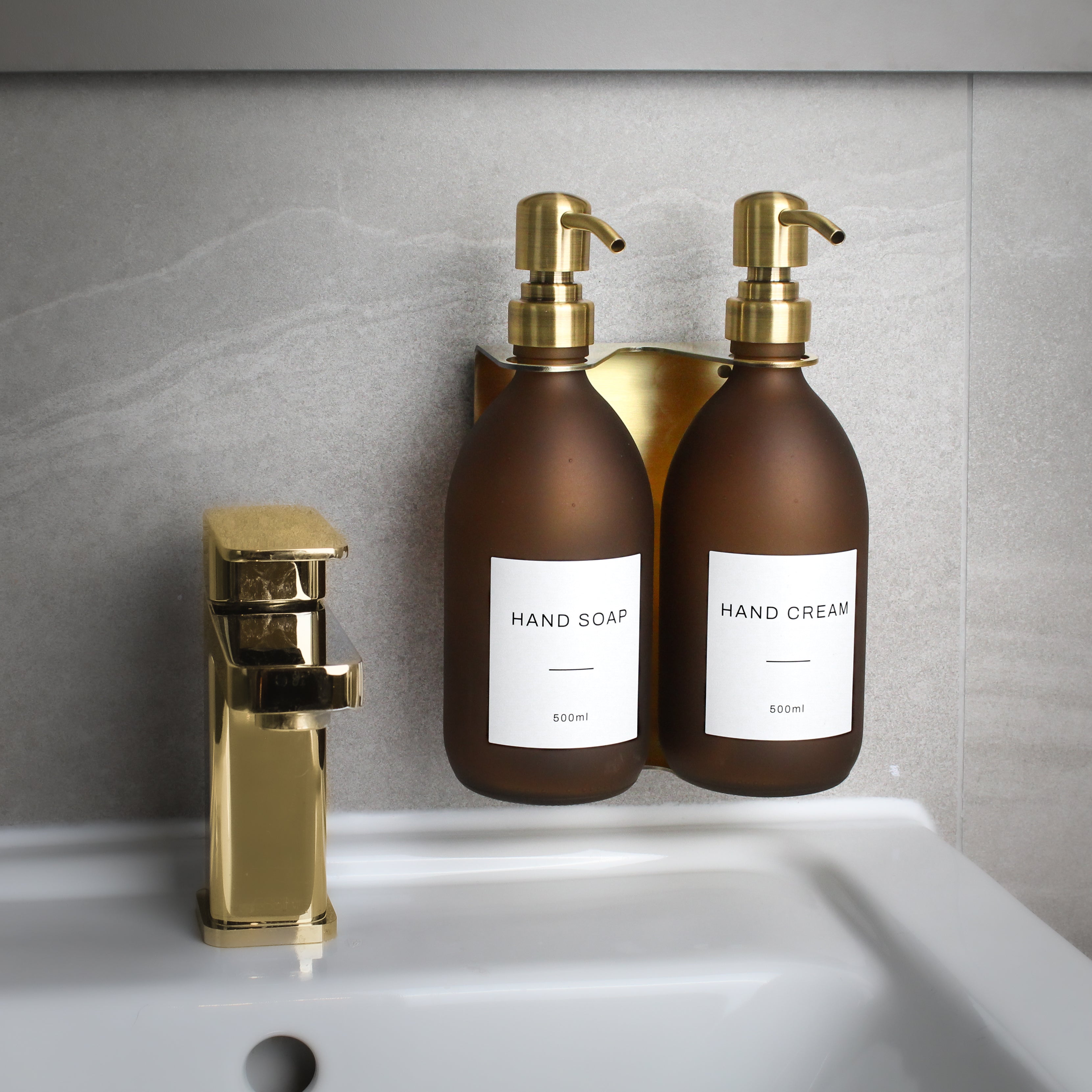 Gold Wall-Mounted Bathroom Dispenser Bundle