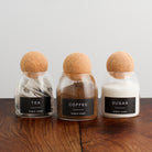 Tea Coffee Sugar Cork Ball Glass Storage Jar Set - Namie Home