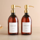 Hand Soap & Dish Soap Amber Plastic Set - Namie Home