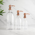 Clear Plastic Dispenser Bottle With Rose Gold Pump - Namie Home