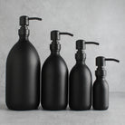 Matte Black Glass Dispenser Bottle With Matte Black Pump - Namie Home