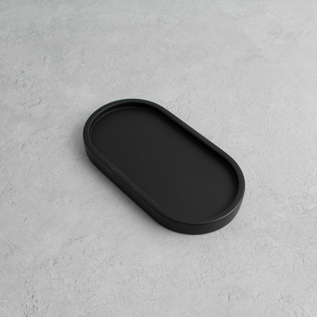 Black Concrete Stone Double Tray