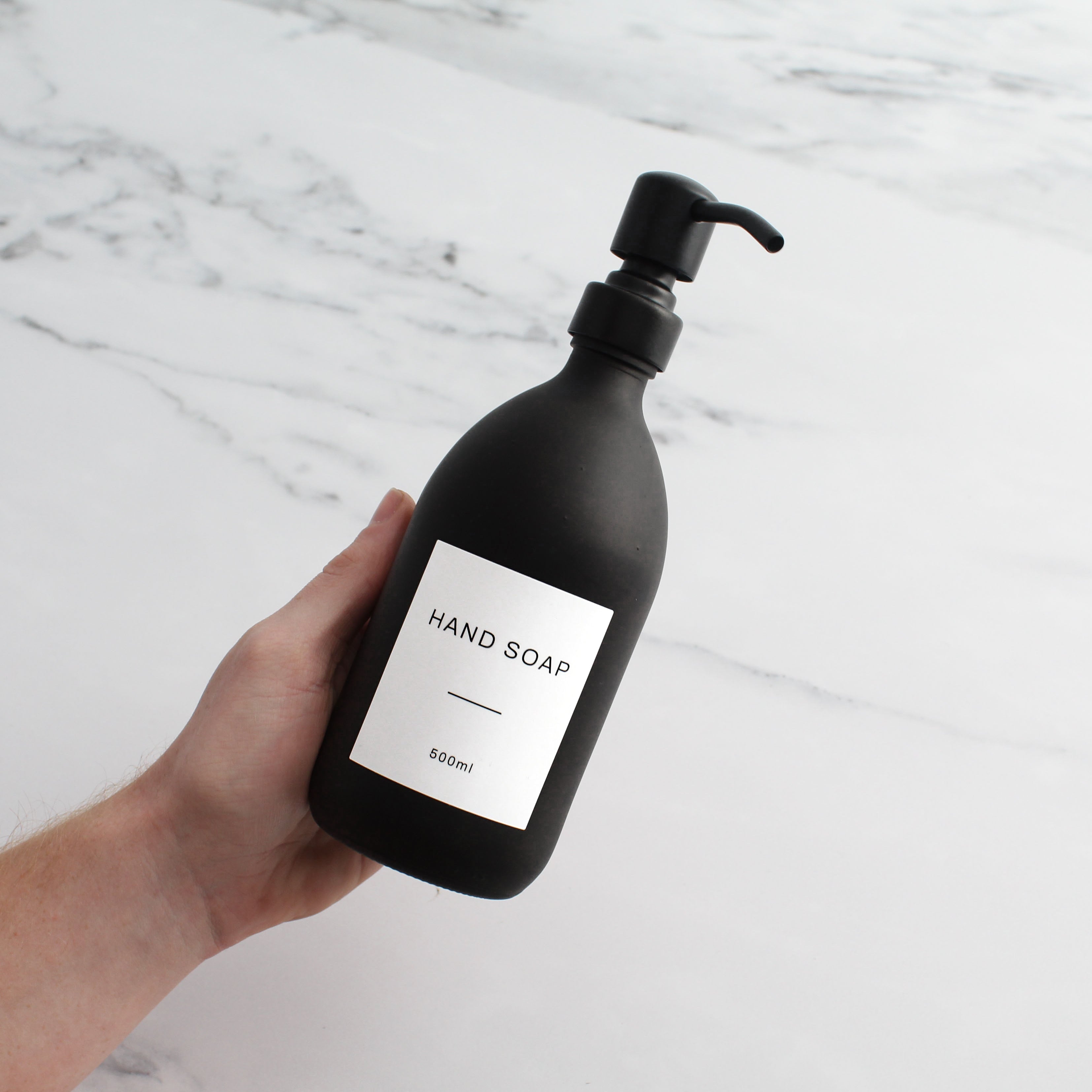 Hand Soap & Dish Soap Matte Black Glass Set - Namie Home