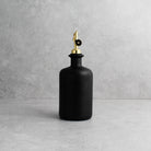 Matte Black Glass Oil Bottle With Label - Namie Home