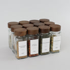 Spice Jar Set With Acacia Lids & 36 White Labels 2