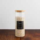 Pantry Storage Jar Set With Bamboo Lids - Black Labels