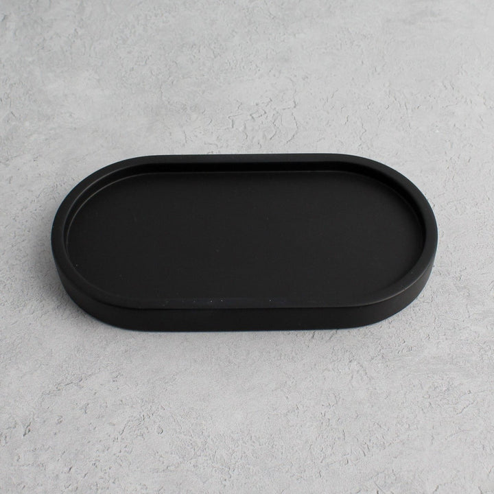 Black Concrete Stone Double Tray