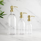 Clear Plastic Dispenser Bottle With Metal Gold Pump - Namie Home