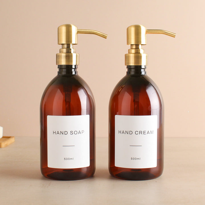 Hand Soap & Hand Cream Amber Plastic Set