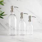 Clear Plastic Dispenser Bottle With Silver Pump - Namie Home