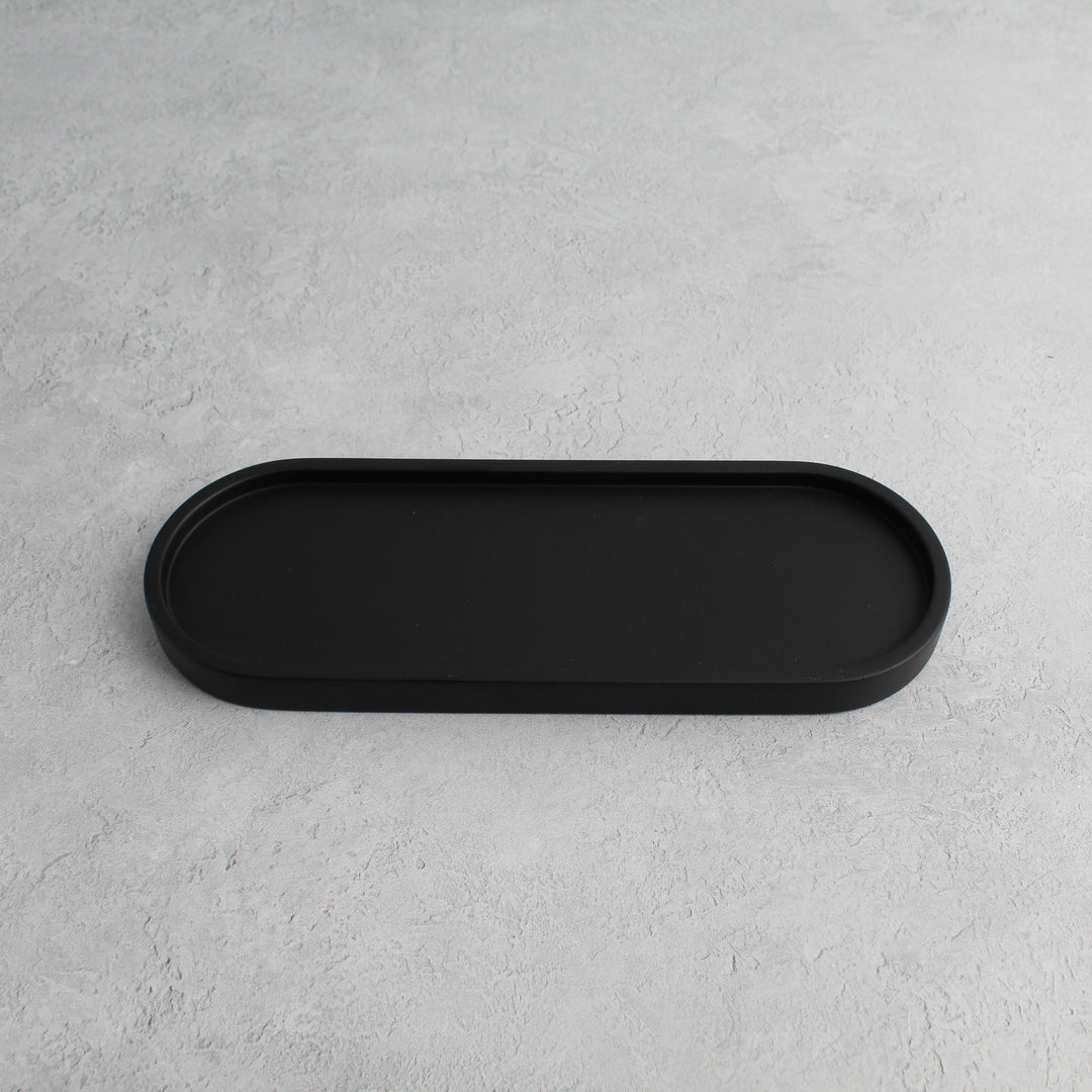 Black Tray & Matte Black Dispenser Set