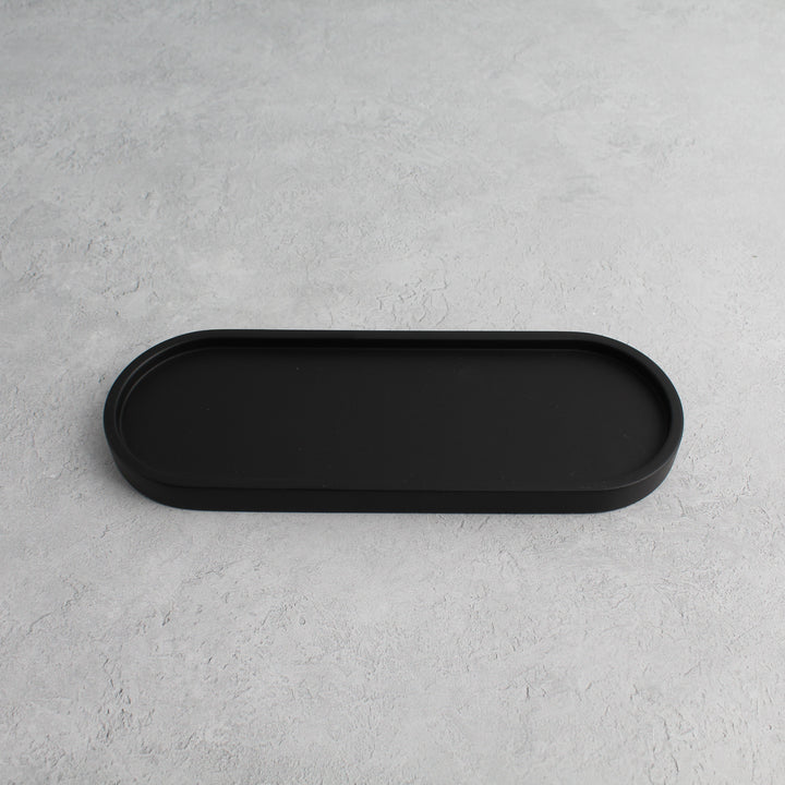 Black Concrete Stone Triple Tray