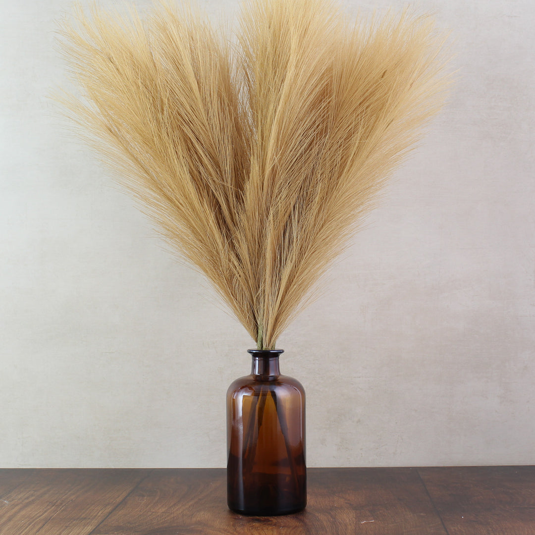 56cm Pampas & Glass Vase