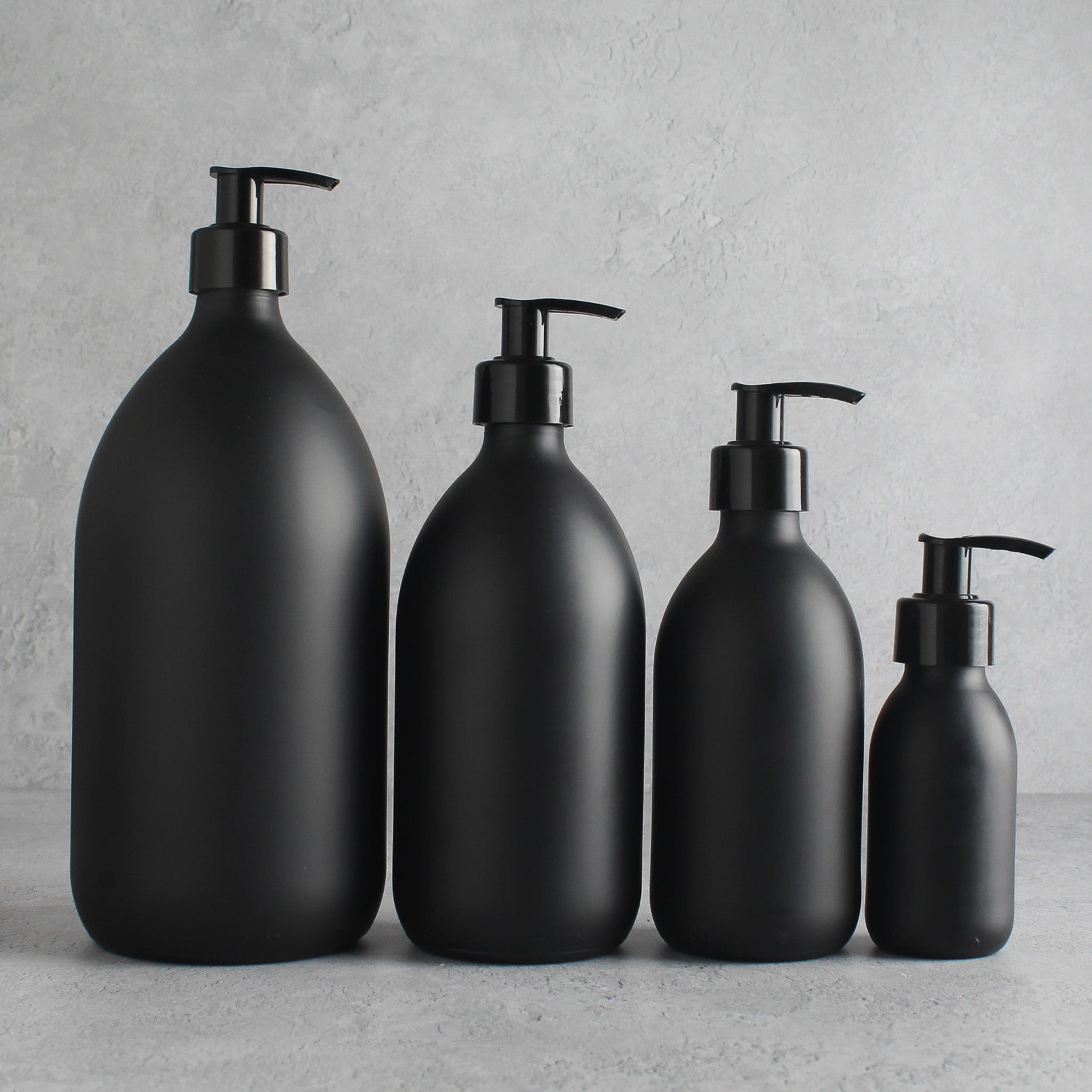 Matte Black Glass Dispenser Bottle With Black Pump - Namie Home