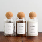 Tea Coffee Sugar Cork Ball Glass Storage Jar Set - Namie Home