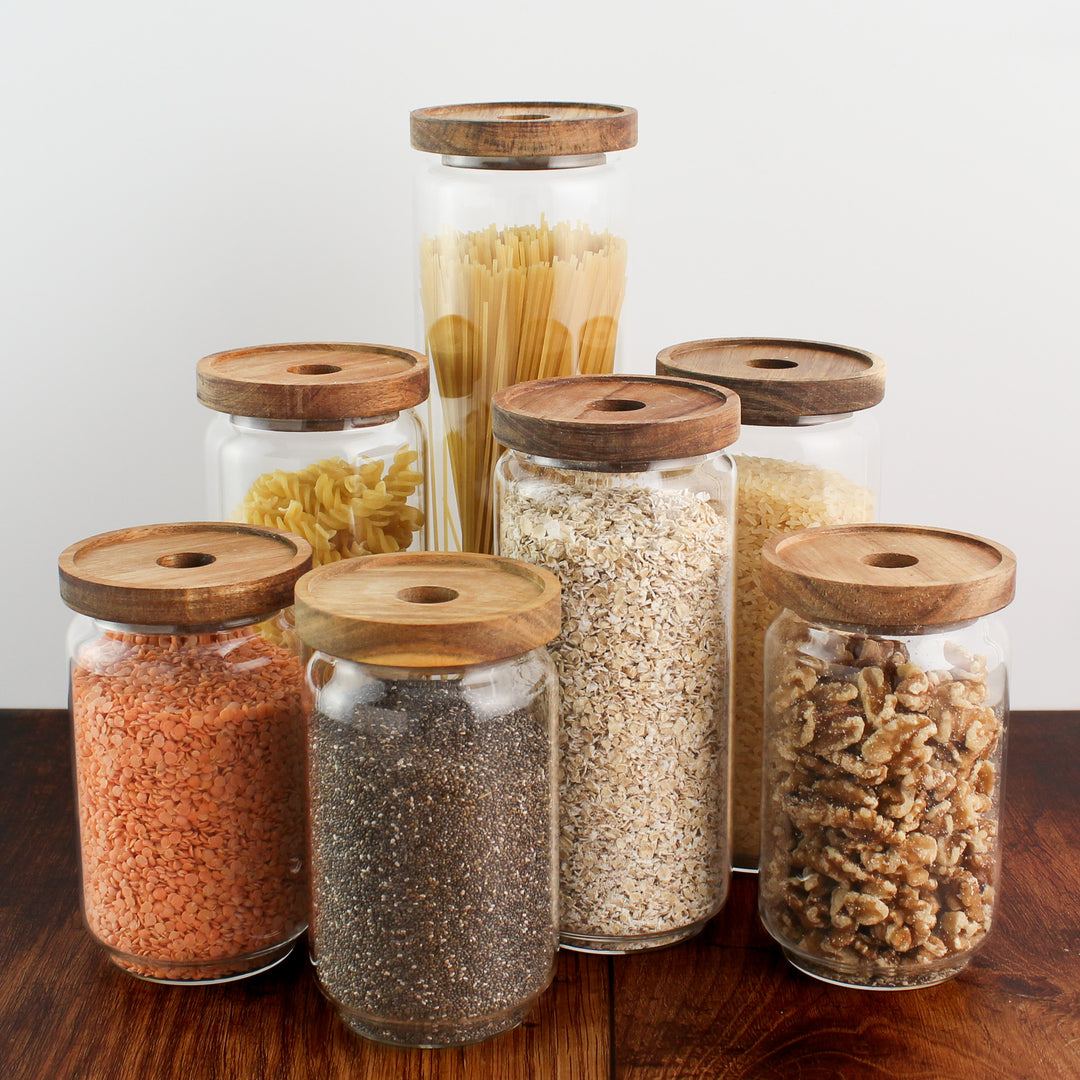 Glass Storage Jar With Acacia Lid