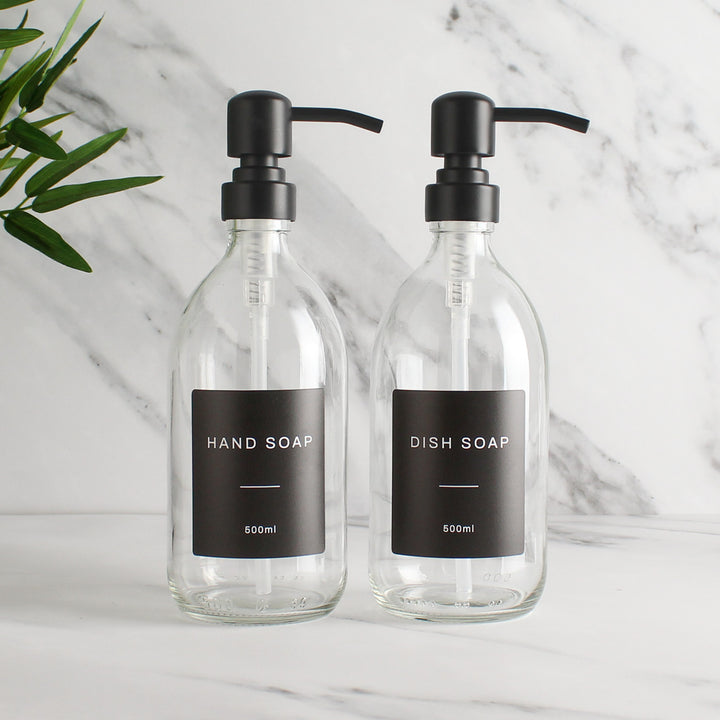 Hand Soap & Dish Soap Clear Glass Set