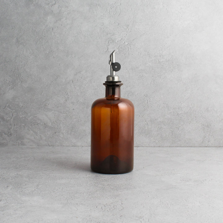 Amber Glass Oil Bottle With Label