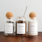 Tea Coffee Sugar Cork Ball Glass Storage Jar Set - Namie Home