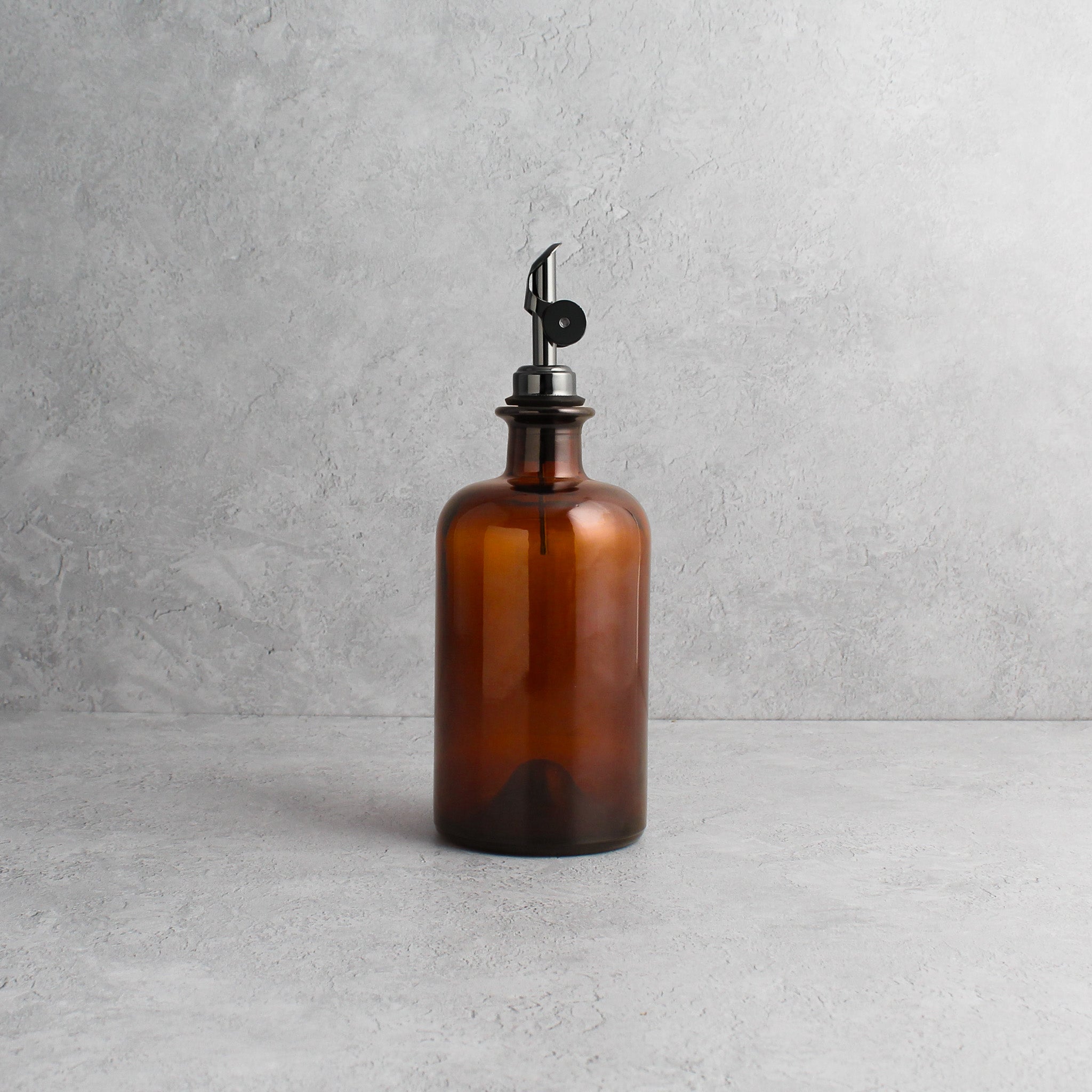 Amber Glass Oil Bottle With Label - Namie Home