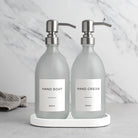 White Tray & Frosted White Dispenser Double Set - Namie Home