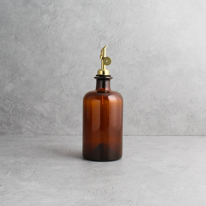 Amber Glass Oil Bottle With Label