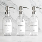 Body Wash, Shampoo & Conditioner Clear Plastic Set - Namie Home