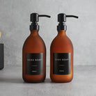 Hand Soap & Dish Soap Frosted Amber Glass Set - Namie Home