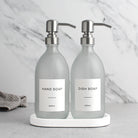 White Tray & Frosted White Dispenser Double Set - Namie Home